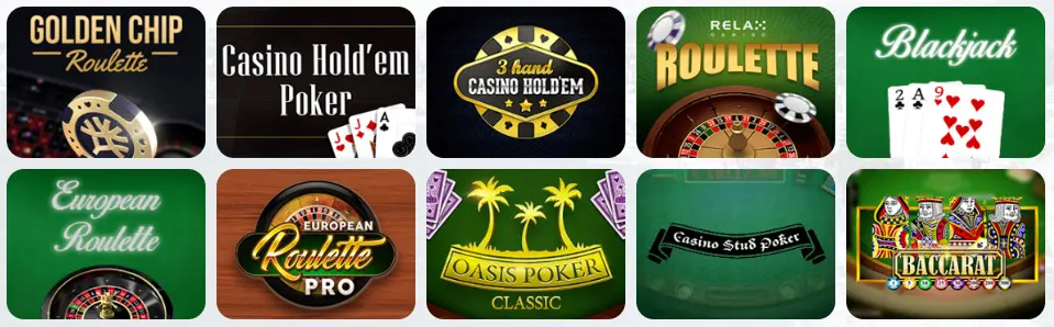 Jeux de table au LeoVegas Casino