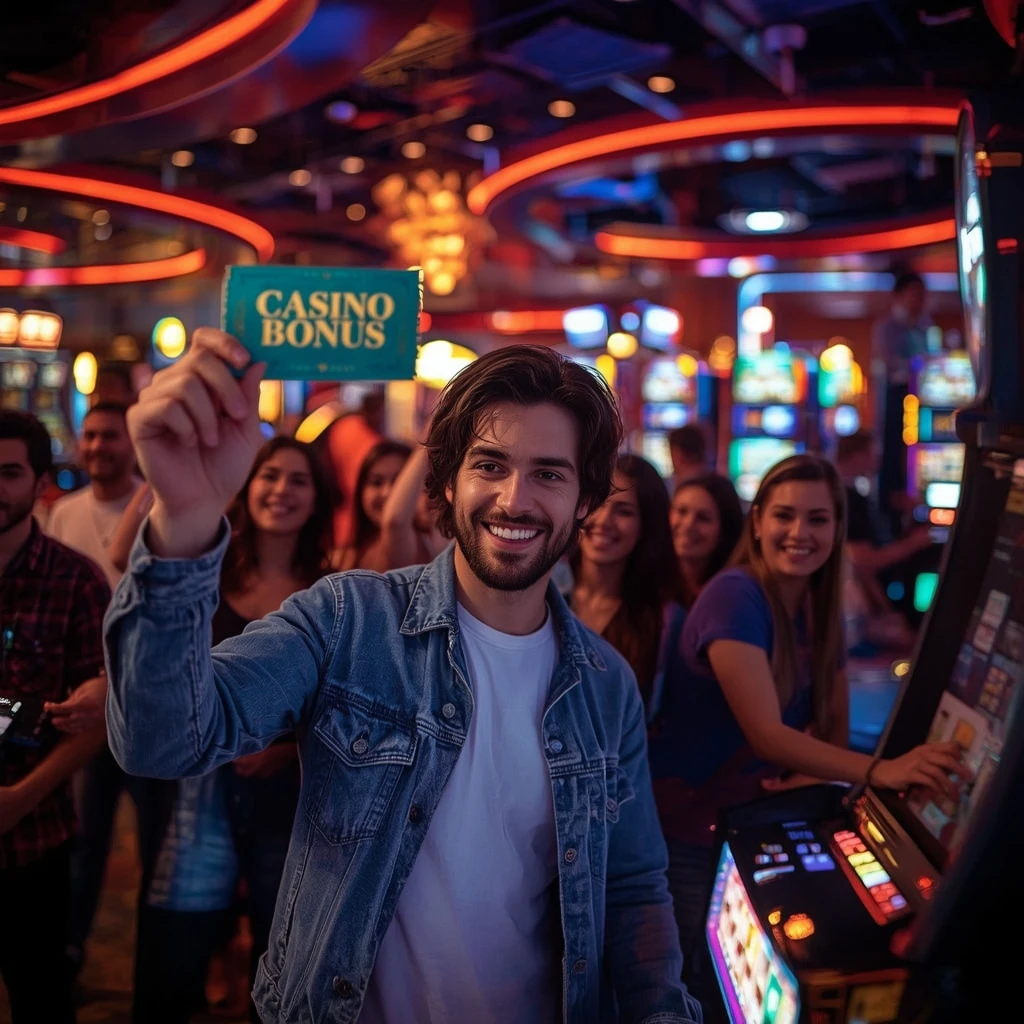 personne tenant un bonus LeoVegas Casino